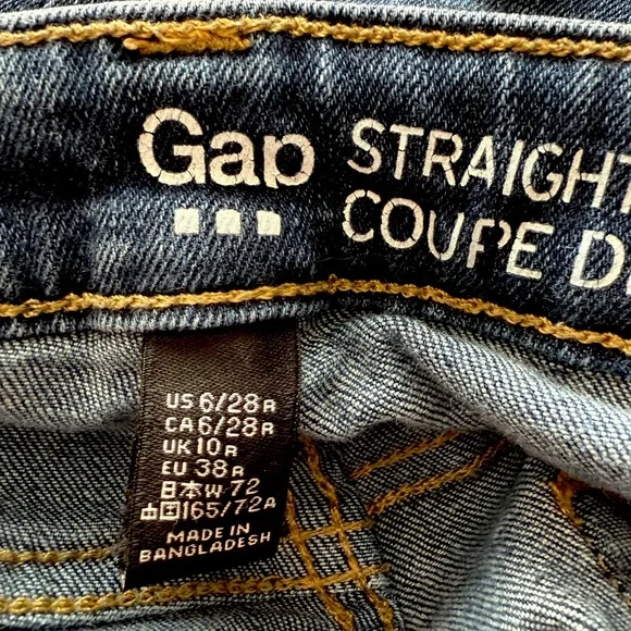 GAP Straight Cuff Cropped Jeans, Stretch, Size 6 / 28 R - Picture 4 of 5